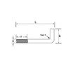 Foundation Bolt (Anchor or L-Bolt) M10 x 100 mm Galvanised