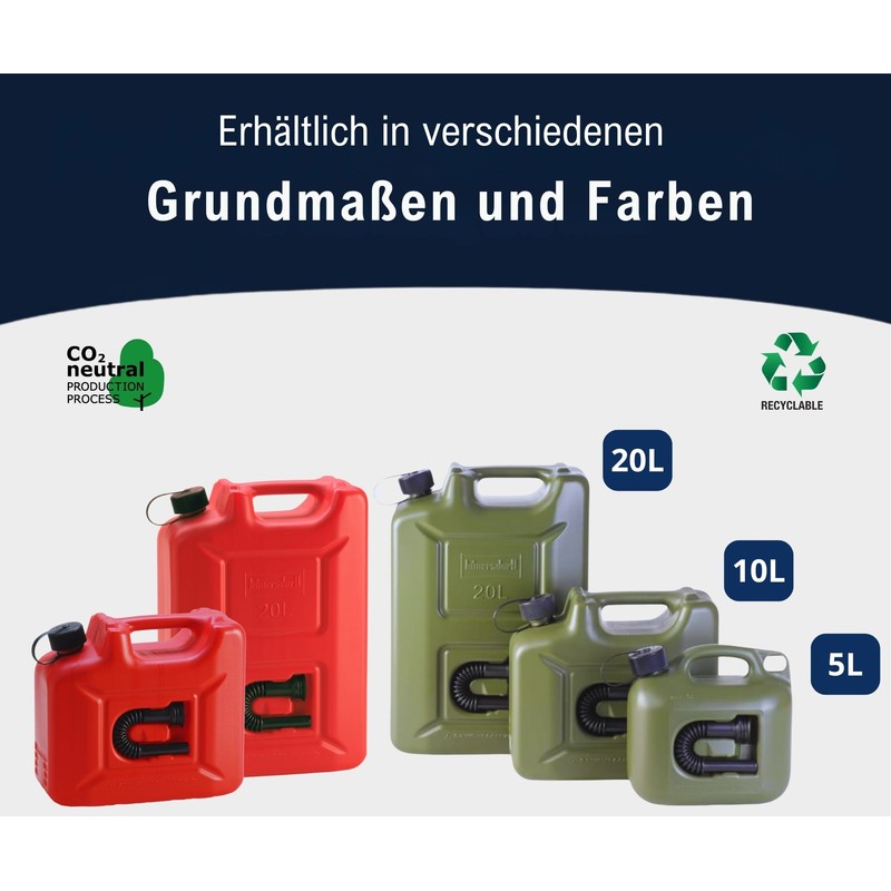 HUNERSDORFF 801000 Fuel Can Profi 10L OLIVE Poly Tank Water