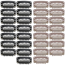 Wig Clips, 30 PCS Hair Extension Clips Small Snap Clips for Wig (Black & Brown)