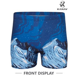 KANAV Men's Athletic Swim Jammers Quick Dry Square Leg Swimsuit for Men Drag Suits for Swimming Training Racing Mens Swim Briefs Competitive Swimwear Navy/White