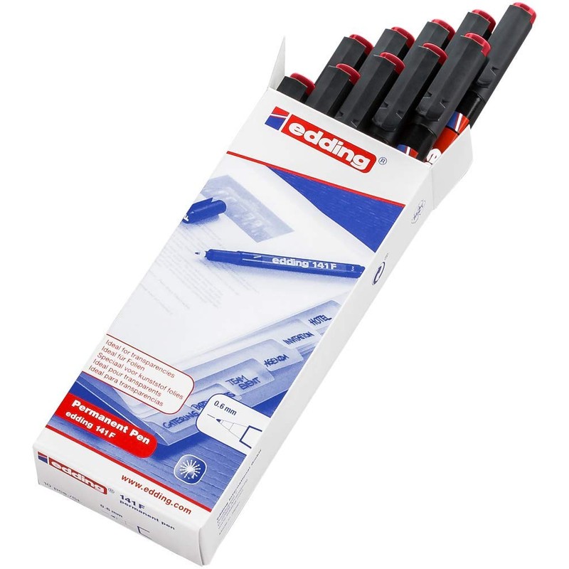 edding 141 F permanent pen - red - 10 pens