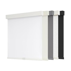 AOSKY 100% Blackout Roller Shades Cordless Blinds for Windows, Free-Stop Shades with Valance, Thermal Insulated Fabric, UV Protection, Natural Woven Blinds for Home and Office (60" W x 72" H, White)