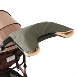 Hand Warmer Pram Gloves Hand Muff with Warm Fleece and Cotton Inside Waterproof and Windproof Zip Stroller Hand Muff Universal Size for Prams, Buggies