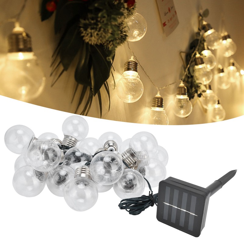 20LEDs G50 Solar Bulb Light String Outdoor Waterproof for Garden