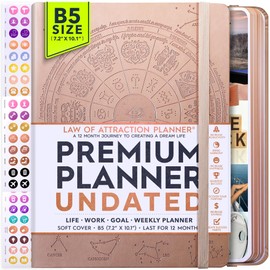 Life Planner - Undated Deluxe Weekly, Monthly Planner, a 12 Month Journey to Increase Productivity | Life Organizer, Gratitude Journal, Agenda Planner, To Do List, Gift Box & Stickers - Start Anytime