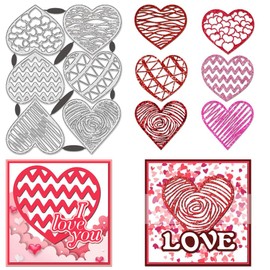 BENECREAT Love Heart Die Cuts for Card Making, Heart Carbon Steel Template Metal Embossing Cutting Dies for Paper Card Making DIY Scrapbooking Album Craft Home Decor