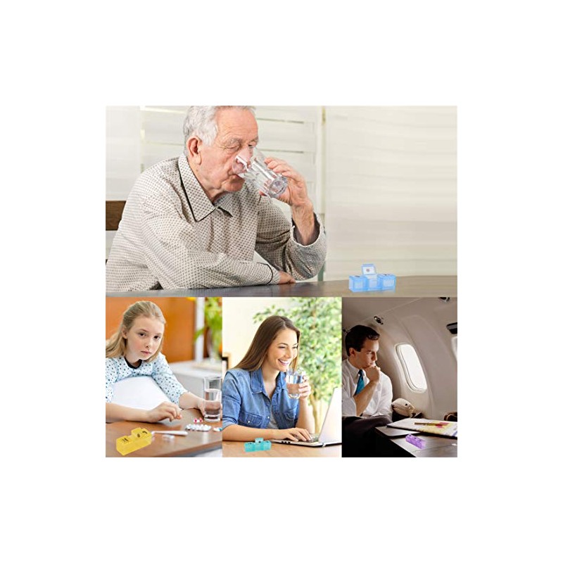 Weekly Pill Organizer,3-Times-A-Day 7 Day Pill Box Large Compartments Moisture-Proof