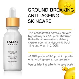 Retinol Anti-Aging Essence Facial Serum Anti Wrinkle Remove Dark Spots Face Essence Anti-Aging Whitening Facial Skin Care Serum Bright Skin Dark Spot Corrector Face Whitening Serum (3 PCS)