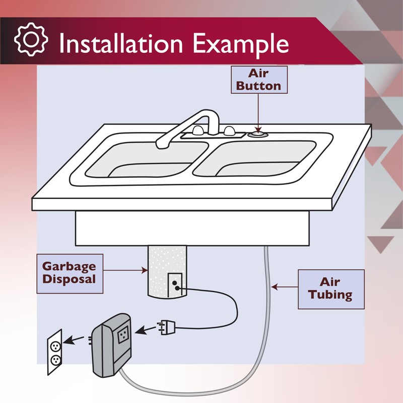 JB Products Disposal Air Switch Kit for Garbage Disposal Hands-Free