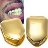 Onwon 2 Pieces 14K Plated Gold Grillz Hip Hop Top