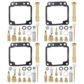 laffoonparts 4 Pack Carburetor Rebuild Kit w/Gasket, Compatible with Yamaha XJ750 Maxim 750 Seca 750 XJ750R Midnight Maxim 1982-1983