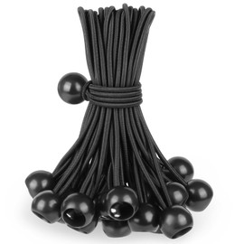 Bungee Cords with Ball, 30 Pack, Total Length 5.9 inches (15 cm), Width 0.14 inches (3.5 mm), Rubber Band, For Securing Use, Heavy Duty, Windproof, For Tents, Light Trucks, Camping, Cars, Home Use