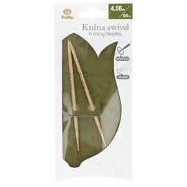 Tongue in Peach Knitting Needles, Bamboo, Beige, 60 cm x 4 mm