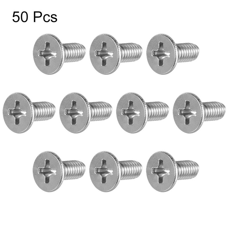 sourcing map M4x10mm Flat Head Machine Screws, Phillips Cross Screw,