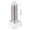 sourcing map 3/8-16x1" Hex Bolts 304 Stainless Steel Hexagon Screw