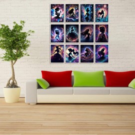 RYMILIE 12 Pack Diamond Art Kits for Adults,Diamond Painting Kits,5D Princess Diamond Painting Kits for Beginner Gem Art Full Drill Diamond Dots Art for Adults Home Wall Decor 12x16inch