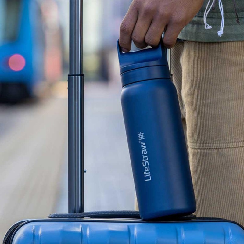 LifeStraw Go 2.0 Stainless Steel Water Filter Bottle 700ml, Aegean