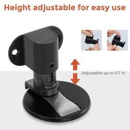 Invisible Magnetic Door Stopper, Adjustable & Floor Standing Door Stopper, No-Drill Easy Installation, Protects Wall from Damage (Black-1 Pack)