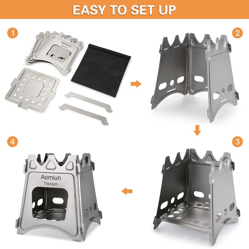 SNOOU Compact Folding Wood Stove for Outdoor Camping Cooking Picnic