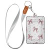 YETTASBIN Bow Pink ID Badge Holder with Removable Lanyard, Vertical