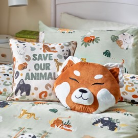 little furn. Wildlife Safari Animal Duvet Cover Set, Multi/Green