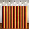 Cartoon Mouse Birthday Backdrop, Striped Photography Background, 6x6ft