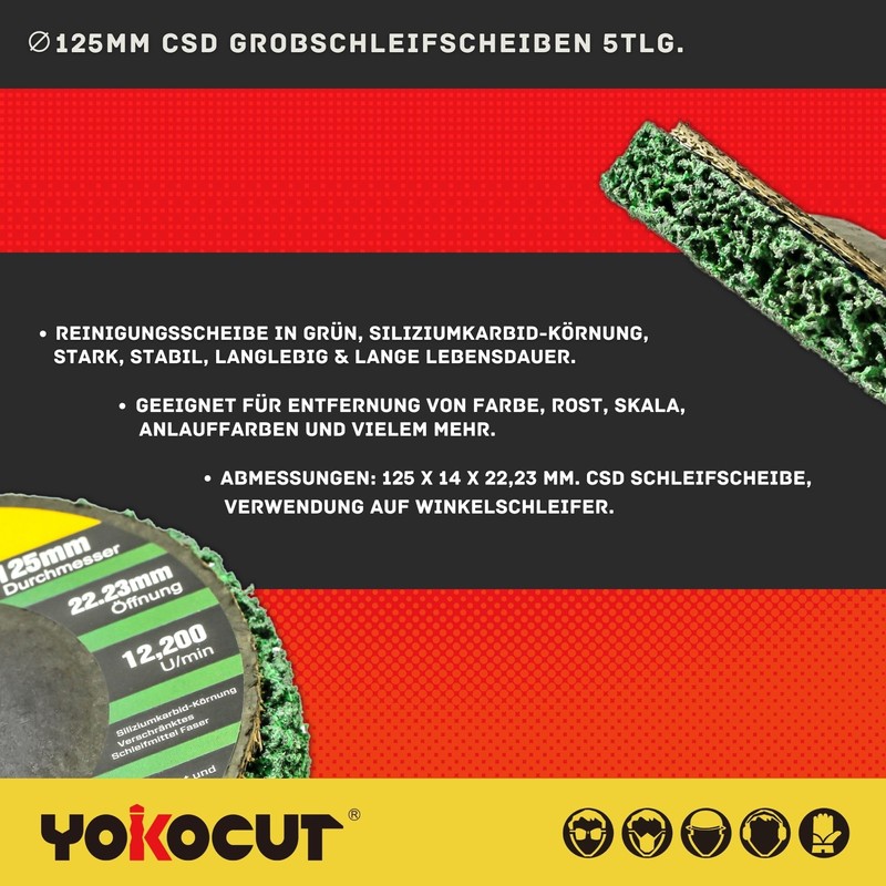 YOKOCUT 125 mm CSD Disc, Sanding Disc, Cleaning Disc Set,