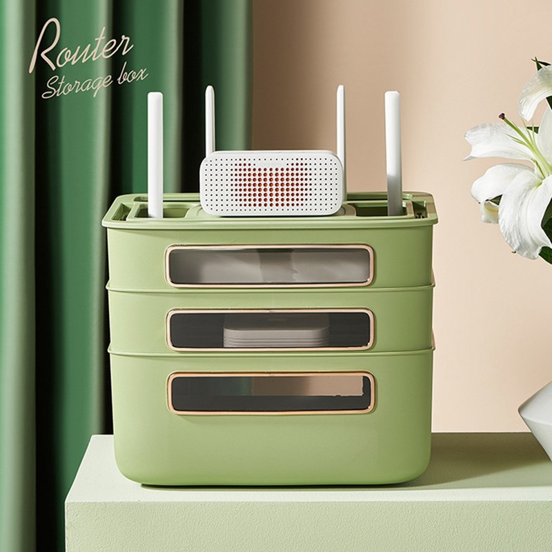 Router Storage Box Multi Hole Detachable Design Plastic Anti Drop