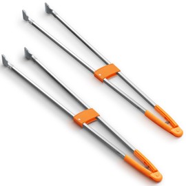 LOYIM 2 Pack Reacher Grabber Tool Lightweight Litter Pick up Sticks Aluminum Rustproof Trash Grabber Garbage Picker Garden Leaf Cleaning Trash Tong Reaching Assist Tool for Elderly(Orange,34 in)