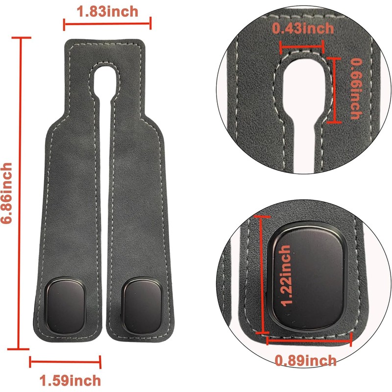 Car Headrest Hooks for Storage, Purses and Bags - Leather
