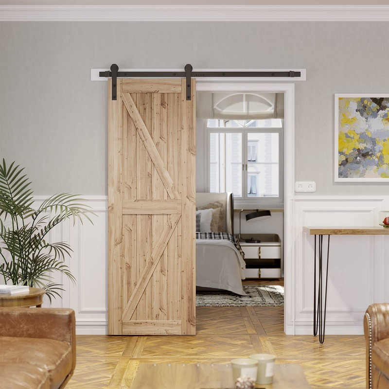 SMARTSTANDARD 5.5ft Barn Door Hardware kit, Barn Door Track, Sliding