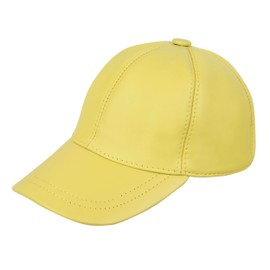 Zessano Genuine Leather Unisex Baseball Cap - 100% Sheep Leather Mens and Womens Baseball Cap with Adjustable Back Strap (Lime)