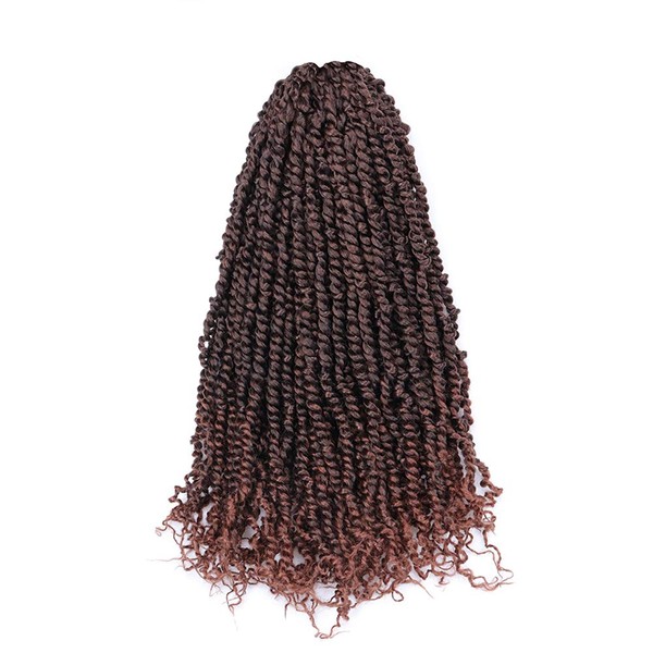 24 Inch Pre-twisted Passion Twist Hair 7 Packs Passion Twist Crochet Hair Pre-looped Long Passion Twist Braids Hair Tiana Ombre Passion Twist Hair Extensions (24"7Pcs, T30)