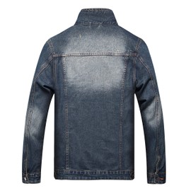 QIMYUM Jean Jacket For Men, Distressed Slim Denim Jacket (Small, Blue2803)