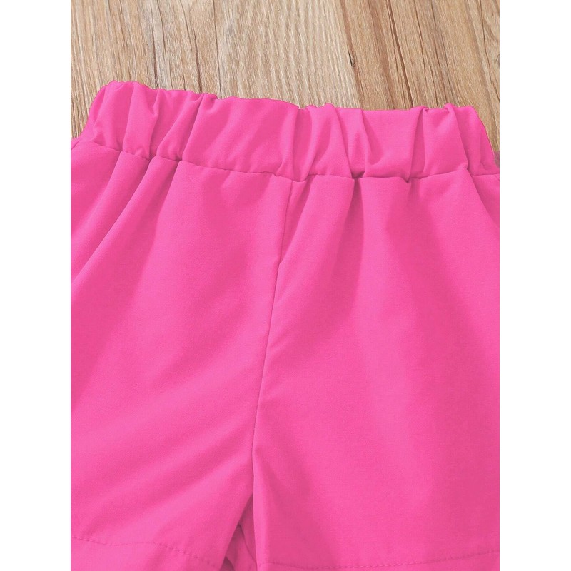 GOLLUNER Kids Girl Clothes Heart Print Sleeveless Top and Shorts