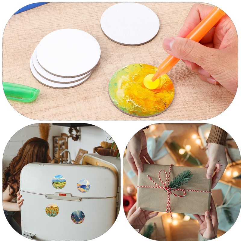 50 Pcs Magnetic Painting Canvas Panel Mini Canvas Boards for