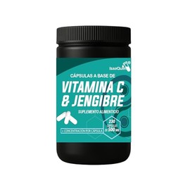 Vitamina C con Jengibre en Cápsulas | 230 Cápsulas de 500 mg | Suplemento Alimenticio con Vitamina C y Extracto de Jengibre | IsaaQuim