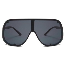 willochra Fashion Wave Mask Sunglasses for Women Men Trendy Oversized Shield Sun Glasses Luxury Designer Y2K Punk Shades (black)