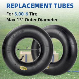 GICOOL 13x6.50-6 Inner Tube, 2 Pack with TR-13 Valve Stem, Heavy Duty, Universal Fit for Ride-on Mower, Razor Dirt Quad Lawn Mower, Yard Trailer, Go Kart, ATV, Yard Tractor, Snow Blower
