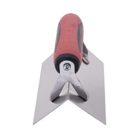 MARSHALLTOWN Stainless Steel Corner Trowel, Concrete Tools, DuraSoft Handle, Outside Radius, Square, 6 x 1 1/2 Inch, 67SSD