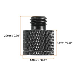 sourcing map Microphone Stand Adapter M8 Female to 3/8 Male Camera Thread Adapter for Microphone Stand Black Pack of 2