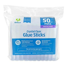 Adtech 220-14ZIP50 - Barras de pegamento de tamaño completo para manualidades, álbumes de recortes y más, Longitud: 10,16 cm, Diámetro: 1,1 cm, 50 piezas
