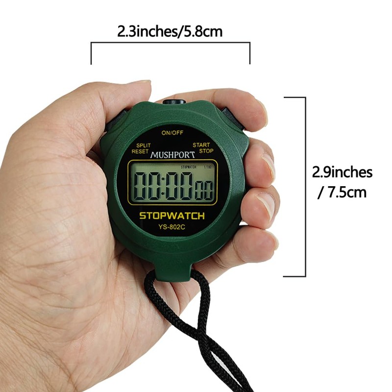 MUSHPORT Stopwatch Timer Only Stopwatch with ON/Off, Silent Stopwatch Simple