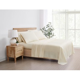5th Avenue Lux 1200TC CVC Cooling 6 Piece California King Sheet Set, Cream, Solid Color Themed, Oeko-TEX Certified Confidence