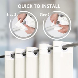 Furlinic No Hook Beige Shower Curtain,Polyester Fabric Bathroom Curtains with 10 Split Grommets,Waterproof & Machine Washable,Standard Size,72x72 Inch