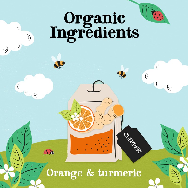 Clipper Tea, Orange & Turmeric, Organic Tea with Licorice Root,