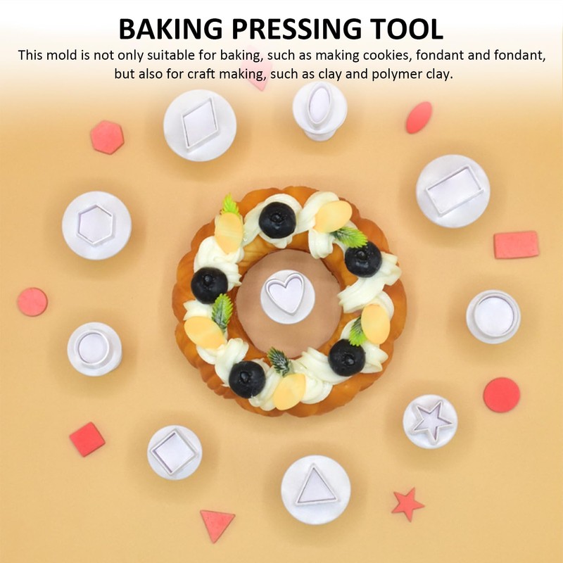 32-Piece Fondant Cutting Mold, Baking Press Tool, Multi-Shaped Spring Mold,