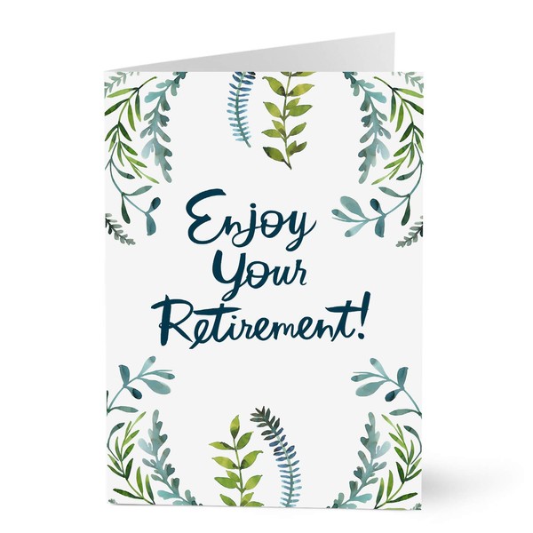 Hallmark Business (25 Pack) Retirement Cards (Enjoy Retirement Green Plants) for Customers