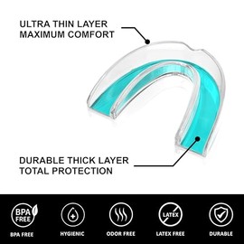 Protector antimolienda – Tamaño pequeño para mujer – Cómodo, ajuste personalizado, no voluminoso, moldeable – (4) protectores de rechinar de dientes y