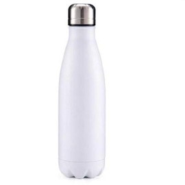 Boolavard Water Bottle Vacuum Insulated Stainless Steel Water Bottle BPA-Free Metal Sports Bottle Double Wall Insulated Cold and Warm Drinks 17 oz / 500 ml (White)